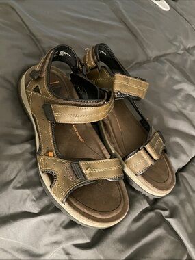 Ozark Trails Leather Casual Men’s Sandals with Memory Foam Insole